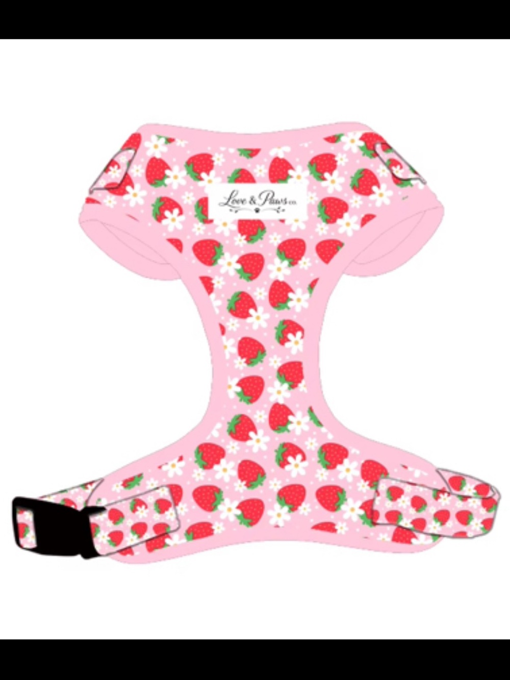 Love & Paws Pink Strawberry Print Kids One-Piece Harness